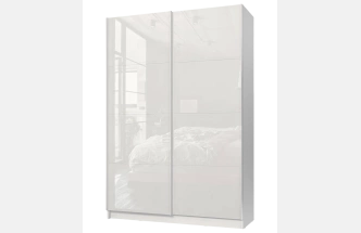 Шкаф-купе Марвин-3 двухдверный, 163x220, Белый/Белый глянец
