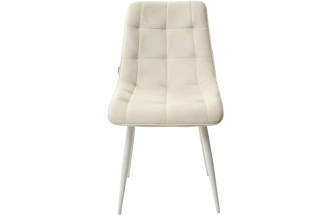 Стул Chic, мягкий, Bluvel-22 молочный, белый каркас