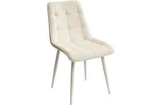 Стул Chic, мягкий, Bluvel-22 молочный, белый каркас
