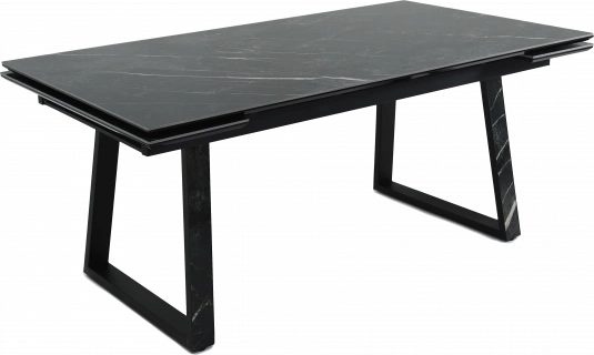 Кухонный обеденный стол Monaco, раздвижной 180, черный Quadro Wacom forest Pulido, каркас черный 