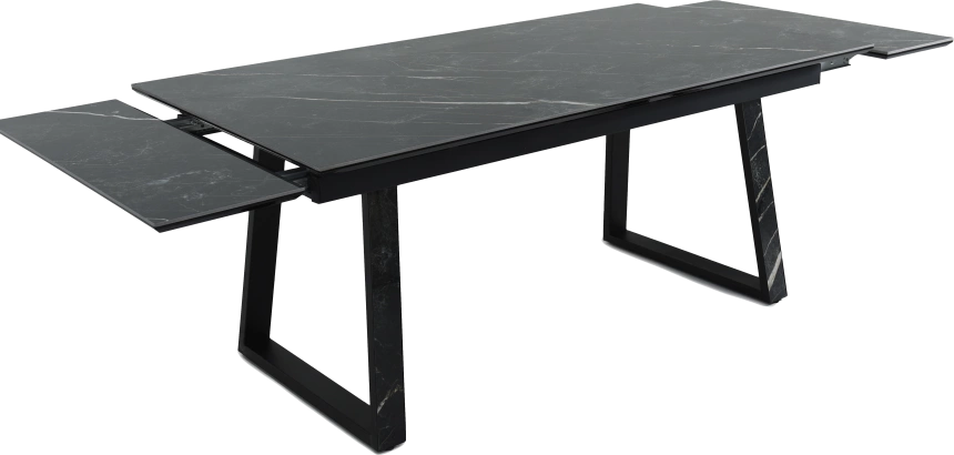 Кухонный обеденный стол Monaco, раздвижной 180, черный Quadro Wacom forest Pulido, каркас черный 