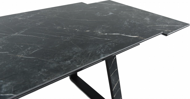 Кухонный обеденный стол Monaco, раздвижной 180, черный Quadro Wacom forest Pulido, каркас черный 