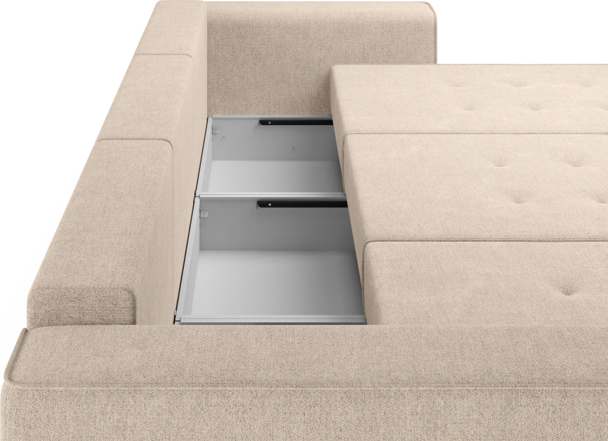 Диван П-образный трехместный Венте, модель 035, Danco 130 (бежевый)