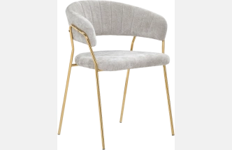Стул Kamelia 1, light gray fabric / gold
