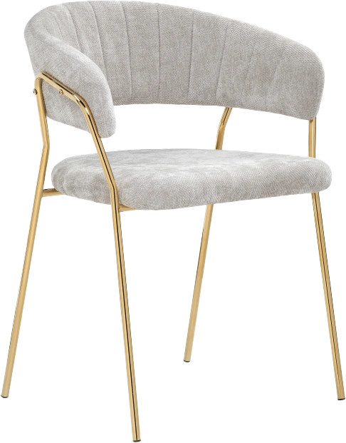 Стул Kamelia 1, light gray fabric / gold