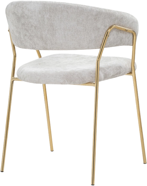 Стул Kamelia 1, light gray fabric / gold