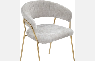 Стул Kamelia 1, light gray fabric / gold