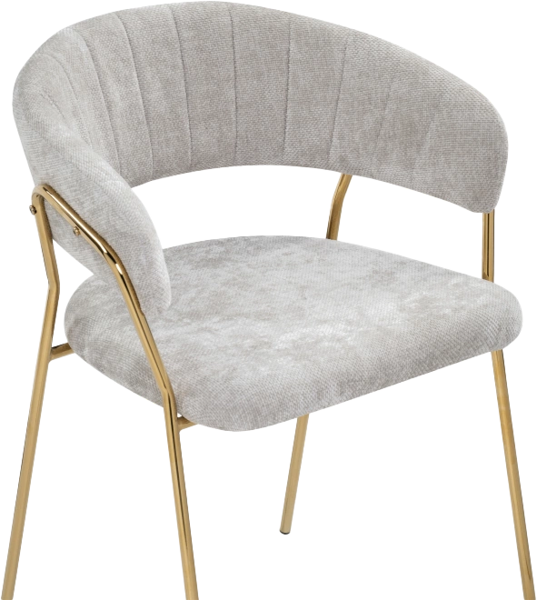 Стул Kamelia 1, light gray fabric / gold