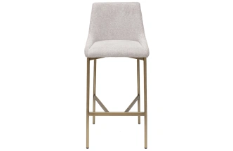 Барный стул 163YH-16963, рогожка, белый / бронза 