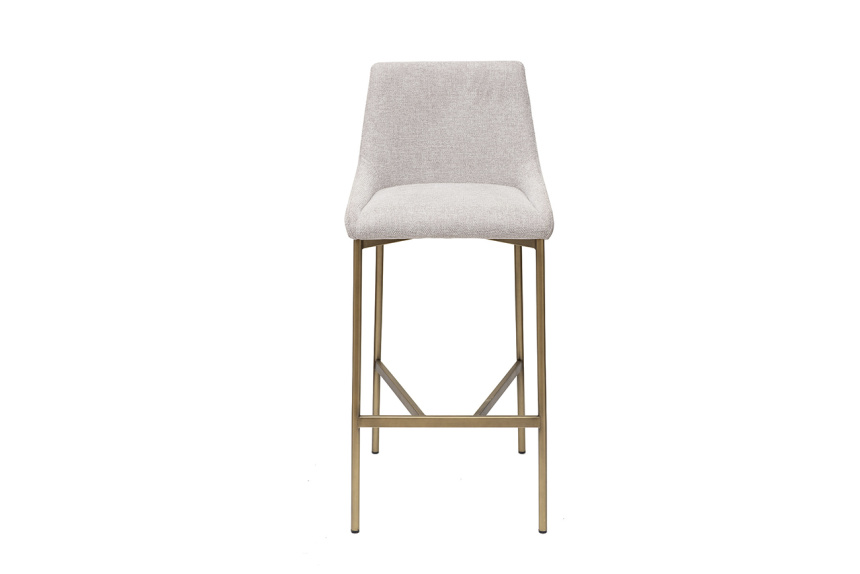 Барный стул 163YH-16963, рогожка, белый / бронза 