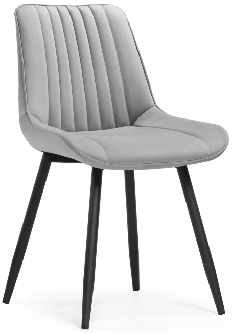 Стул Седа, мягкий, светло-серый / черный