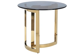 Журнальный стол 47ED-ET062GOLD, 60x60x55, закаленное стекло темное, прозрачный / золото 