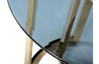 Журнальный стол 47ED-ET062GOLD, 60x60x55, закаленное стекло темное, прозрачный / золото 