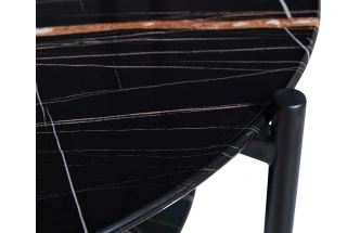 Журнальный стол 30B-872 BL, 80x80x45, закаленное стекло, черный мрамор / черный