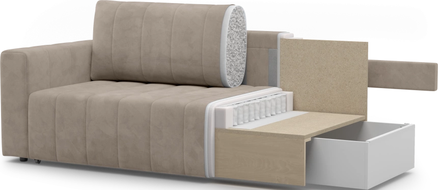 Диван прямой Мейлон, модель 047, Ultra Beige (бежевый)