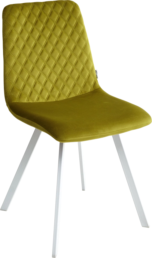 Стул Daiquiri, мягкий, Bluvel-75 Oliva, белый каркас, велюр