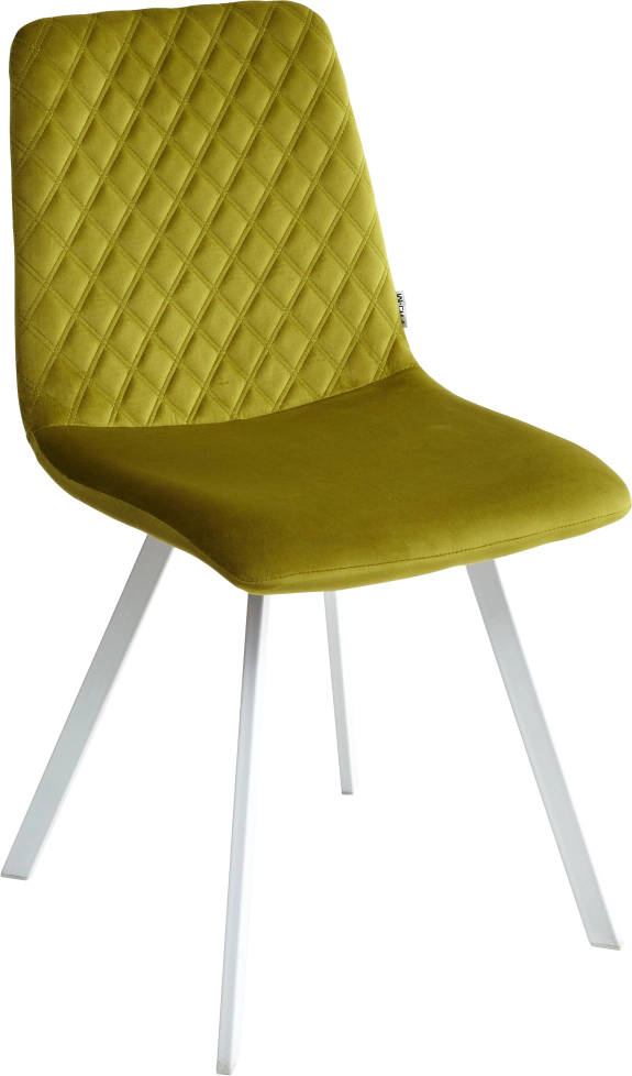 Стул Daiquiri, мягкий, Bluvel-75 Oliva, белый каркас, велюр