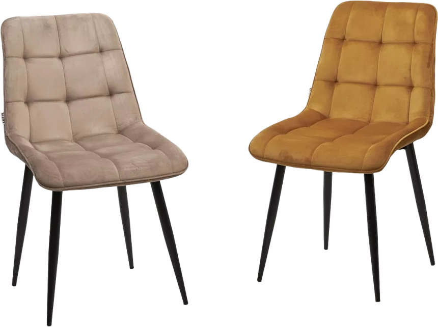 Стул Chic, мягкий, Bluvel-40 бежевый, черный каркас