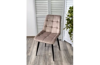 Стул Chic, мягкий, Bluvel-40 бежевый, черный каркас