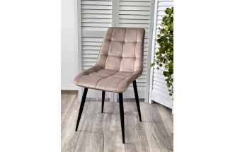 Стул Chic, мягкий, Bluvel-40 бежевый, черный каркас