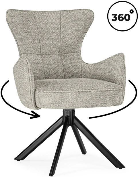 Стул Atlanta, поворотный, светло-серый / чёрный