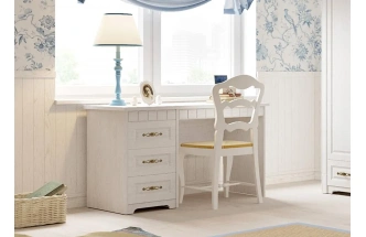 Стол письменный Прованс, с ящиками, бодега белая / патина премиум