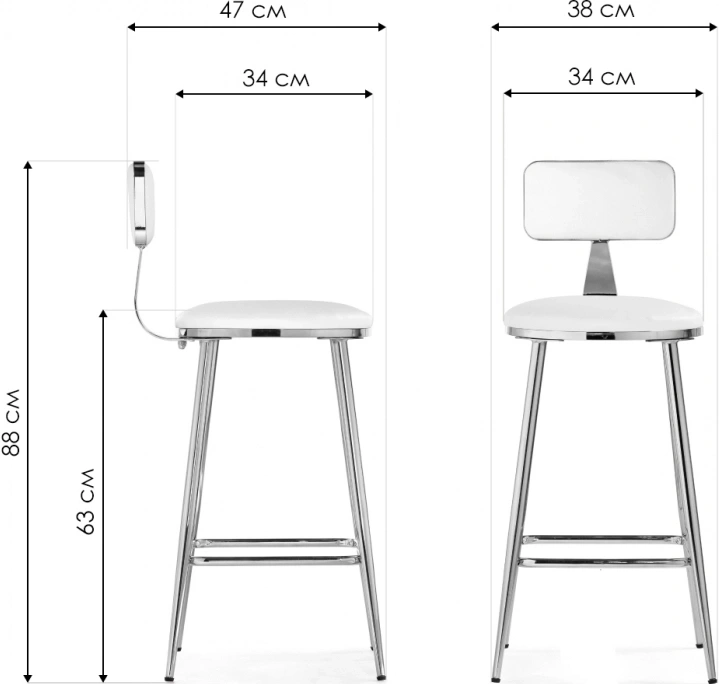 Полубарный стул Persi, белый / золотой