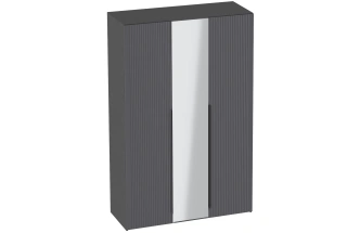 Шкаф трехдверный Нора, распашной с зеркалом, металл бруклин / графит