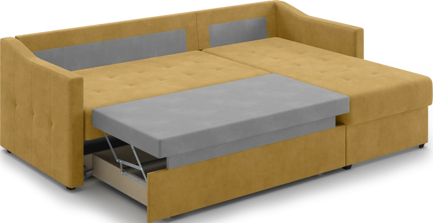 Диван угловой Бонд, модель 123, Ultra Mustard (горчичный)