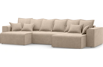 Диван П-образный трехместный Венте, модель 035, Danco 290 (коричневый)