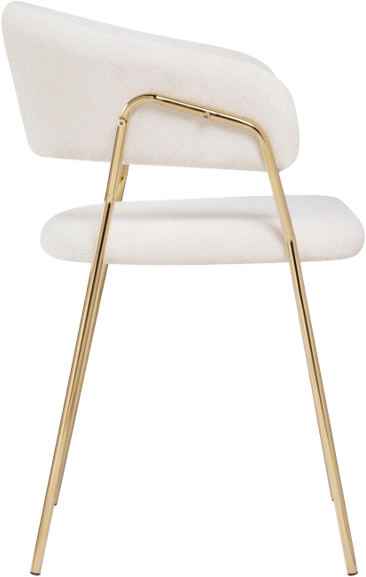 Стул Kamelia 1, white fabric / gold