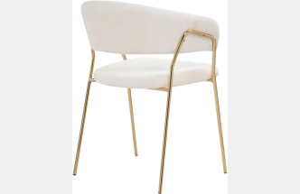Стул Kamelia 1, white fabric / gold