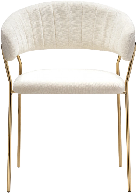 Стул Kamelia 1, white fabric / gold