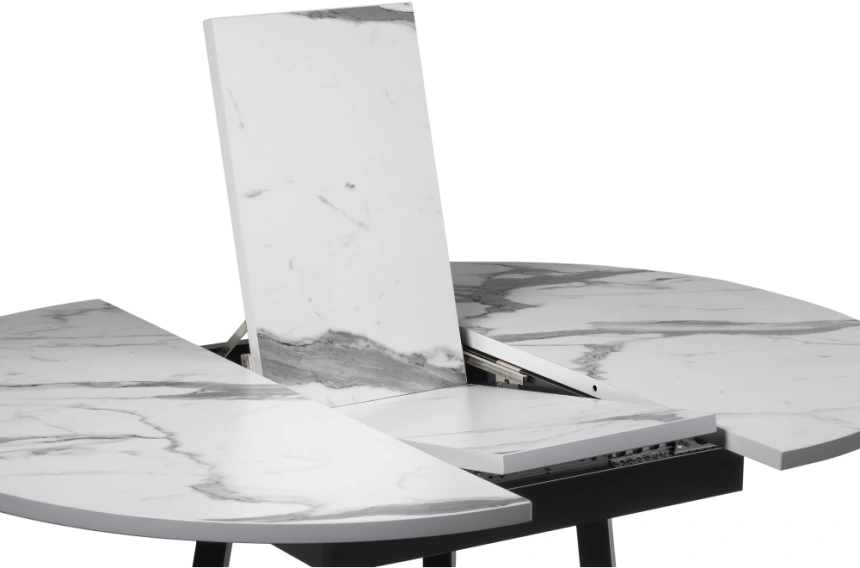 Кухонный раздвижной стол Регна, 100(130)х100х75, черный / белый