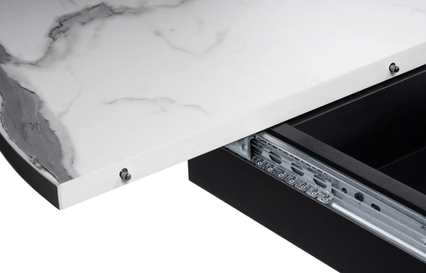 Кухонный раздвижной стол Регна, 100(130)х100х75, черный / белый