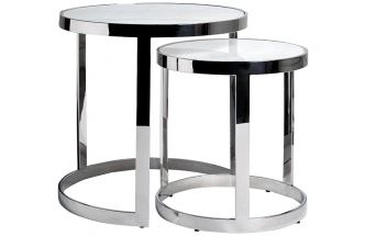 Комплект журнальных столов 47ED-ET081S, 60x60x60, стекло, прозрачный /хром