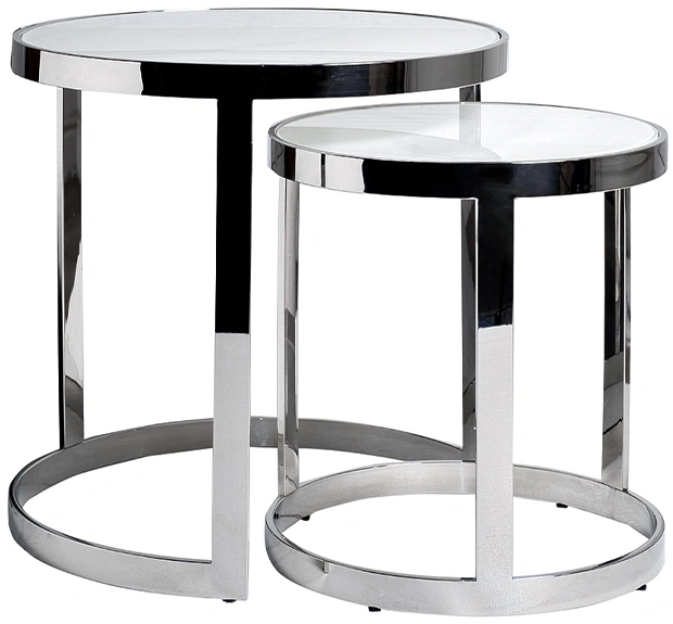 Комплект журнальных столов 47ED-ET081S, 60x60x60, стекло, прозрачный /хром