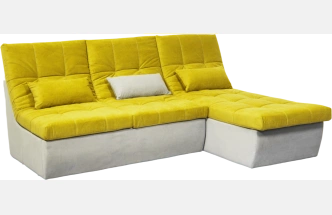 Диван прямой София 2, 228 на 170, ткань Catania lemon, Catania smoke