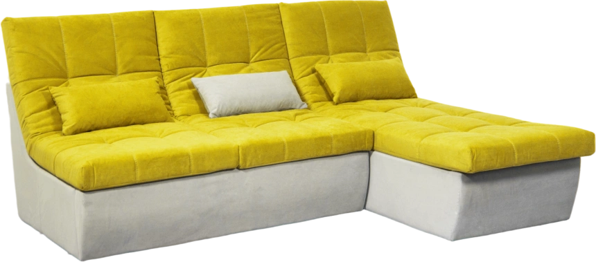 Диван прямой София 2, 228 на 170, ткань Catania lemon, Catania smoke