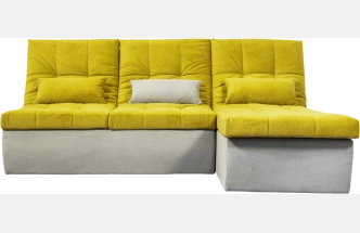 Диван прямой София 2, 228 на 170, ткань Catania lemon, Catania smoke