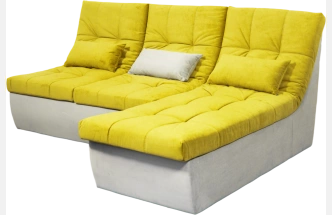 Диван прямой София 2, 228 на 170, ткань Catania lemon, Catania smoke