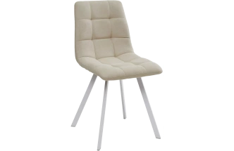 Стул Chilli Square, мягкий, UF860-01B бежевый, ткань, белый каркас