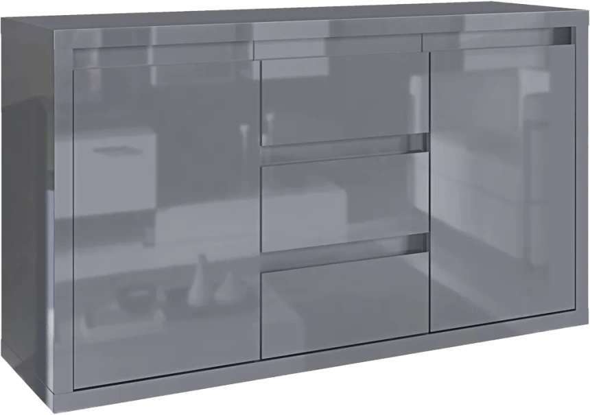 Комод Норден, 40x133, Серый глянец