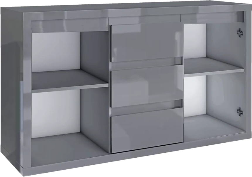 Комод Норден, 40x133, Серый глянец