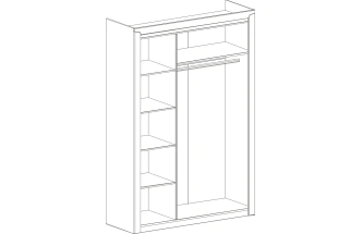 Шкаф трехдверный Соренто, распашной с зеркалом, дуб стирлинг