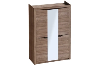 Шкаф трехдверный Соренто, распашной с зеркалом, дуб стирлинг