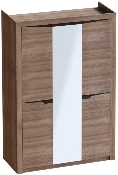 Шкаф трехдверный Соренто, распашной с зеркалом, дуб стирлинг