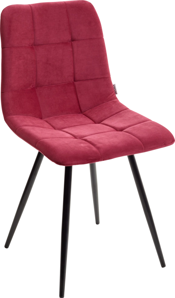 Стул Uno, мягкий, 25 винный #16, велюр, черный каркас