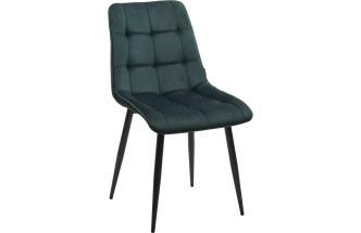 Стул Chic, мягкий, Bluvel-78 зеленый, черный каркас