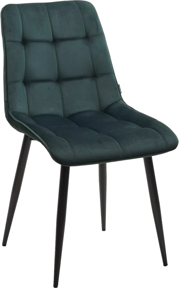 Стул Chic, мягкий, Bluvel-78 зеленый, черный каркас